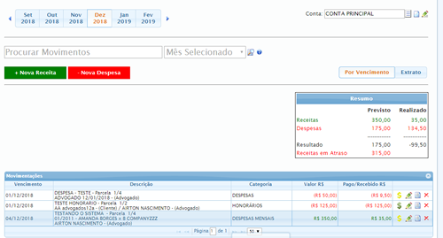 Novidades GOJUR - Financeiro , Financeiro do módulo de Processo