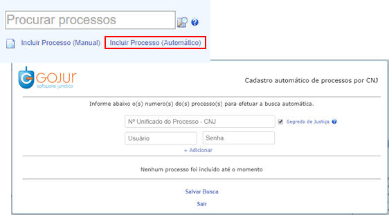 Leia mais sobre o artigo Novidades GOJUR – Inclusão automática de processos por CNJ