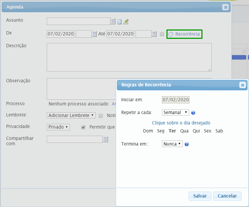 agenda jur&iacute;dica, Novidades no GOJUR no m&oacute;dulo de agenda jur&iacute;dica