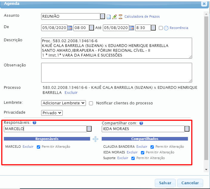 Imagem agenda , Novidade no Software Jurídico GOJUR – Gerenciamento de atividades no módulo AGENDA