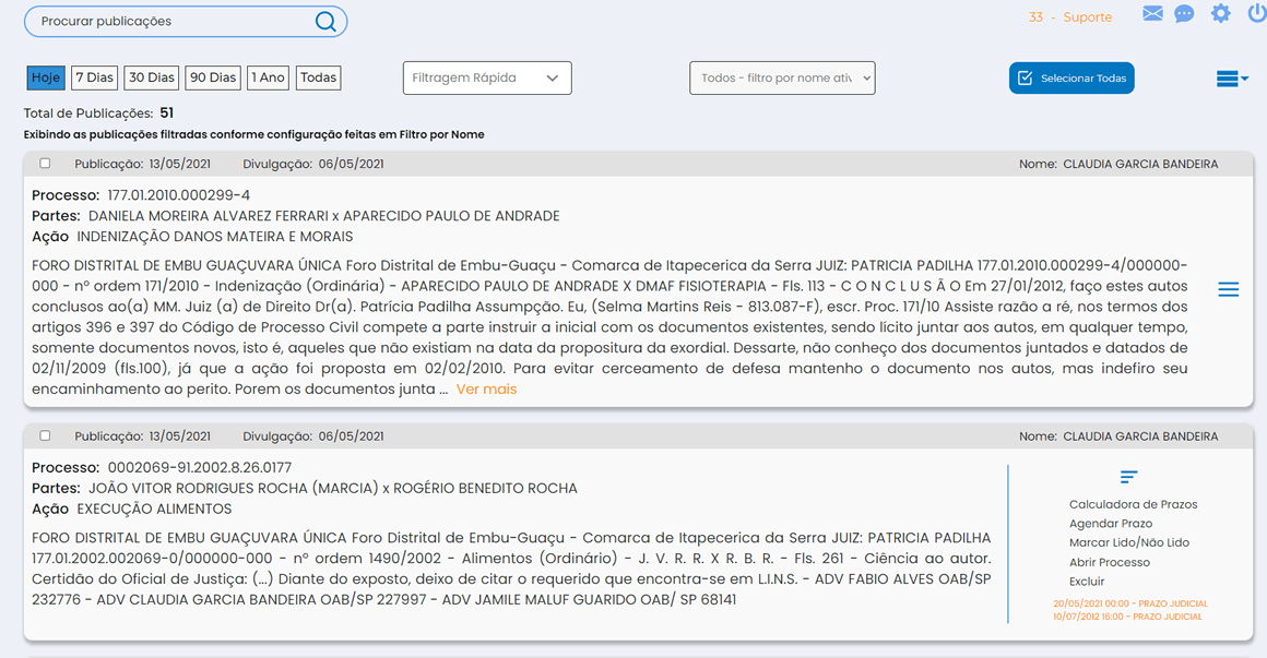 , Nova Interface de Publica&ccedil;&otilde;es GOJUR