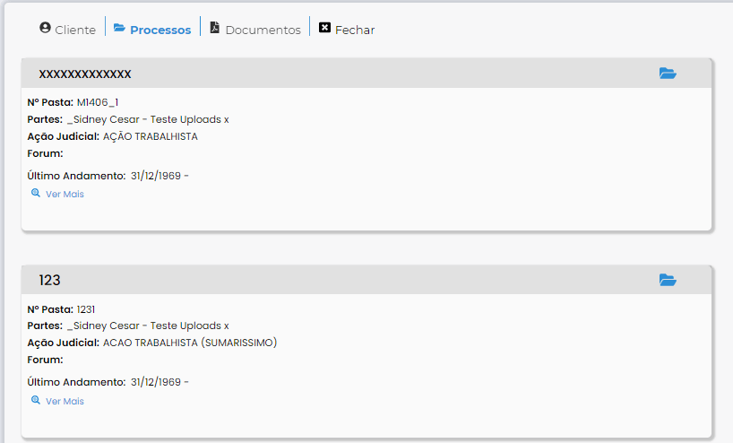 cliente processo , Novo Módulo de Clientes GOJUR