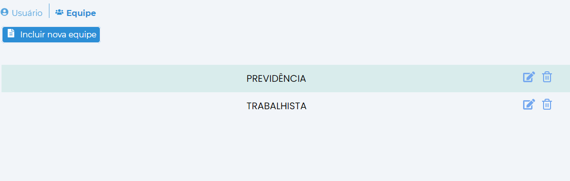 , Cria&ccedil;&atilde;o de Equipes no GOJUR